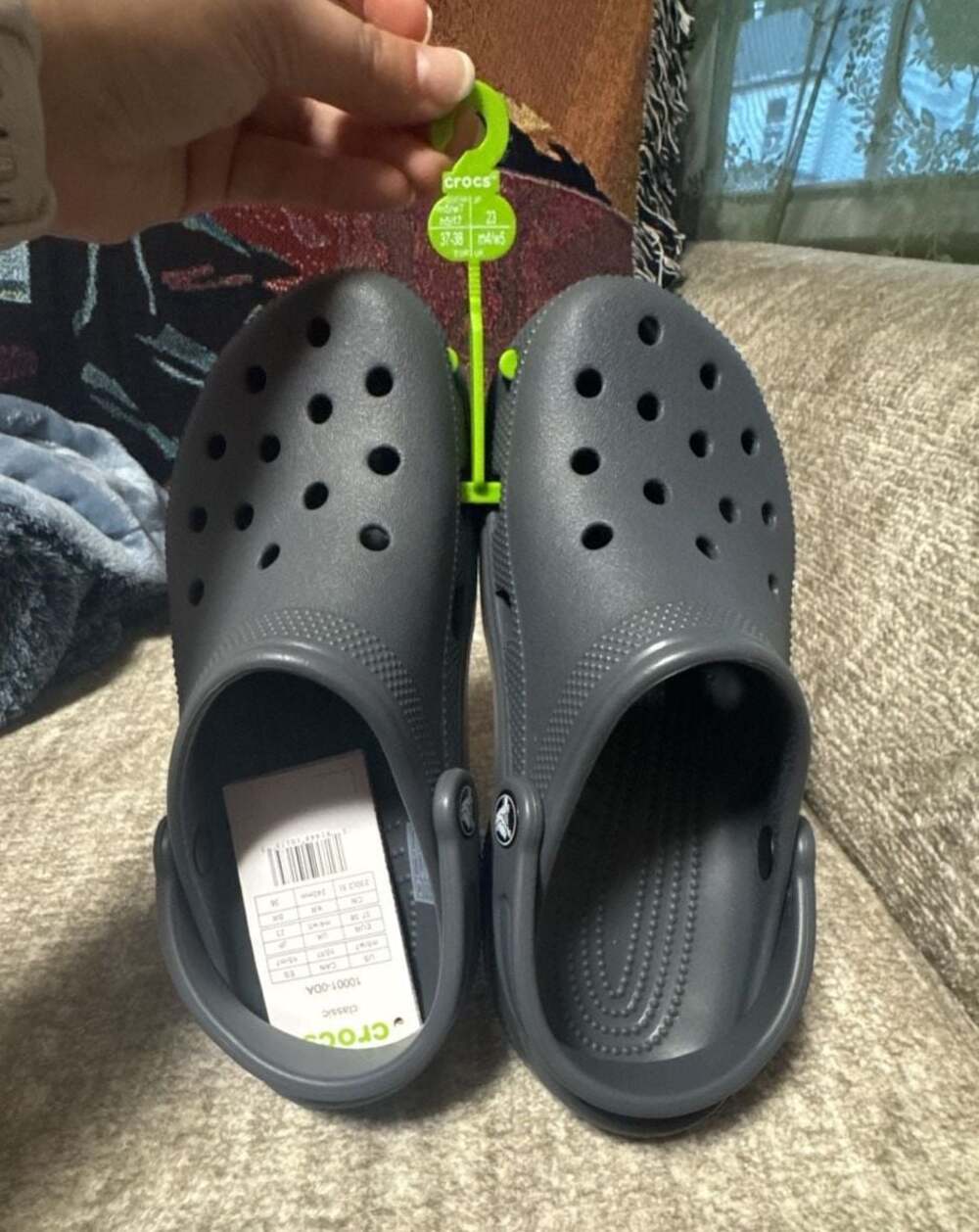 Crocs Classic Clog Shoes Unisex Adult Size M5 W7 Grey Slip On